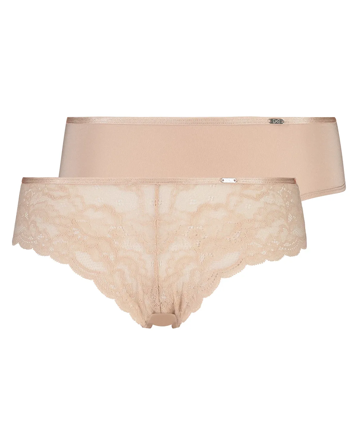 Beige 2 pack of Angie Brazilian knickers