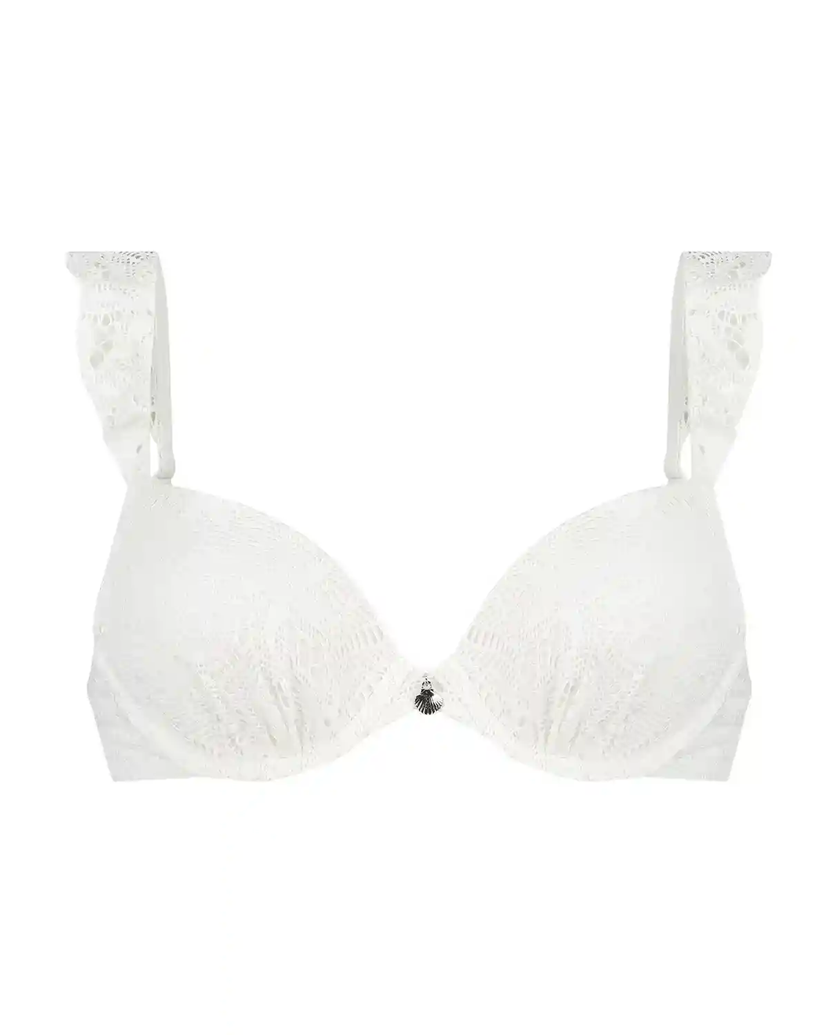 White Etta Crochet Padded underwired bikini top
