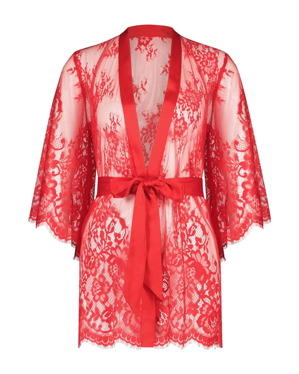 Red Isabelle Lace Kimono