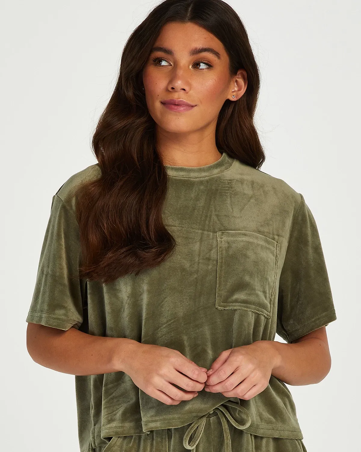 Green Top Velours Pocket