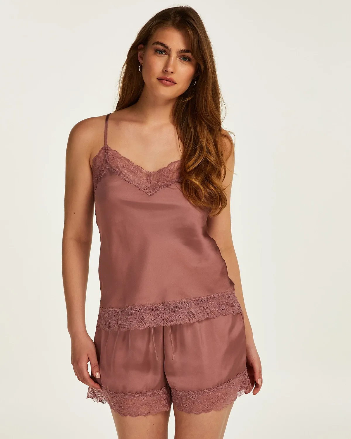 Purple Satin pyjama shorts