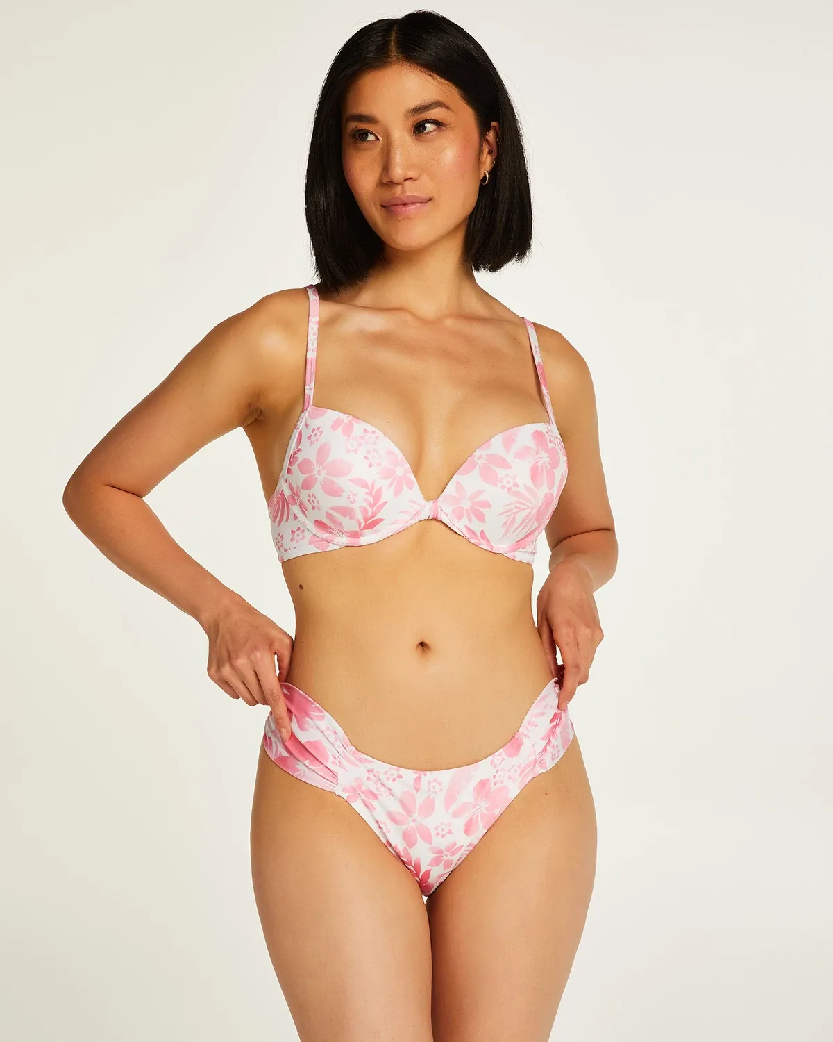 White Tropical bikini bottoms