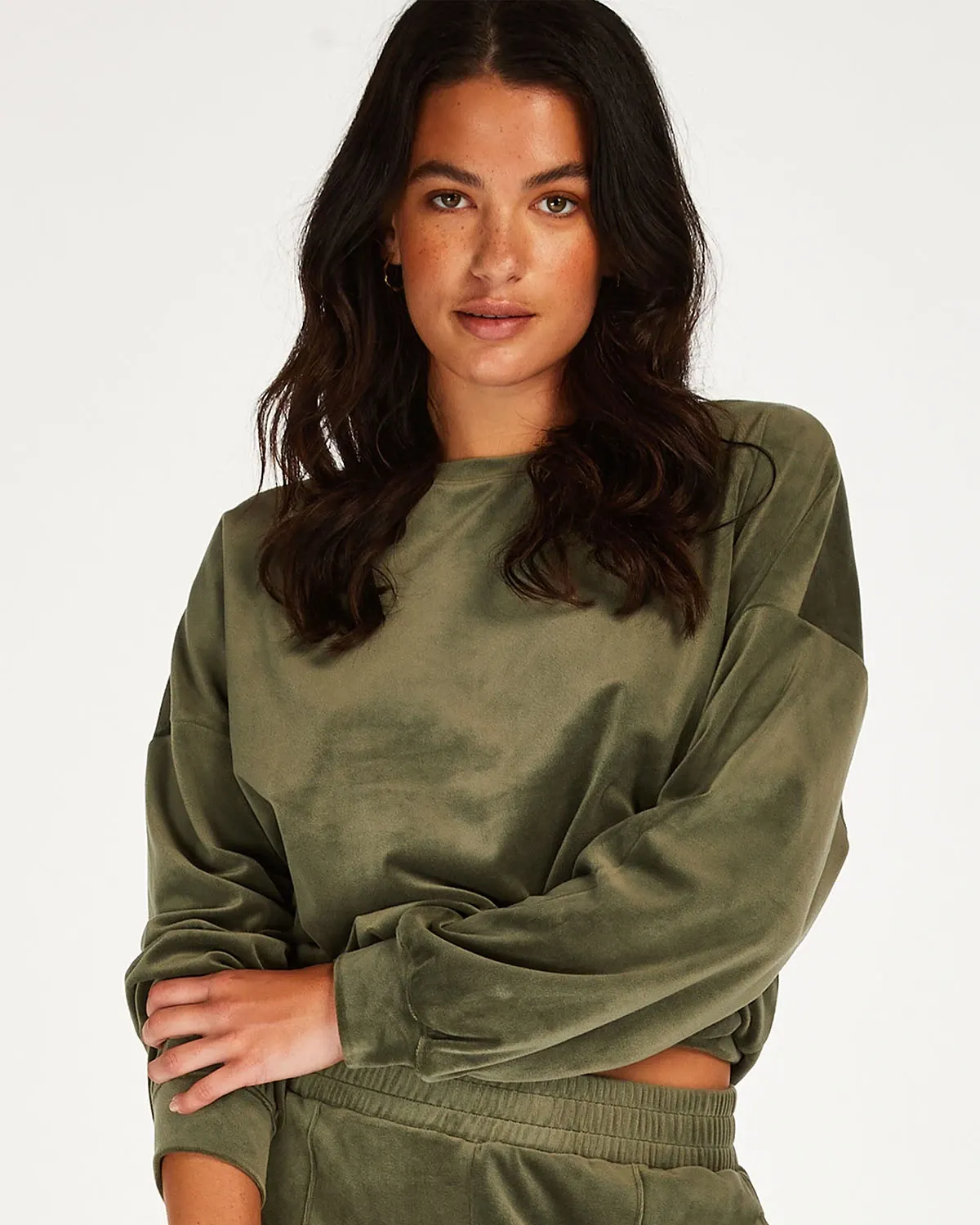 Green Velours Top
