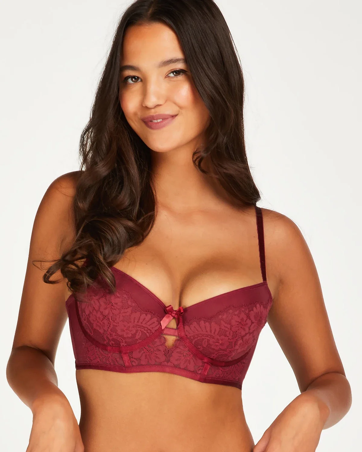 Red Loulou Padded Longline Underwired Bra