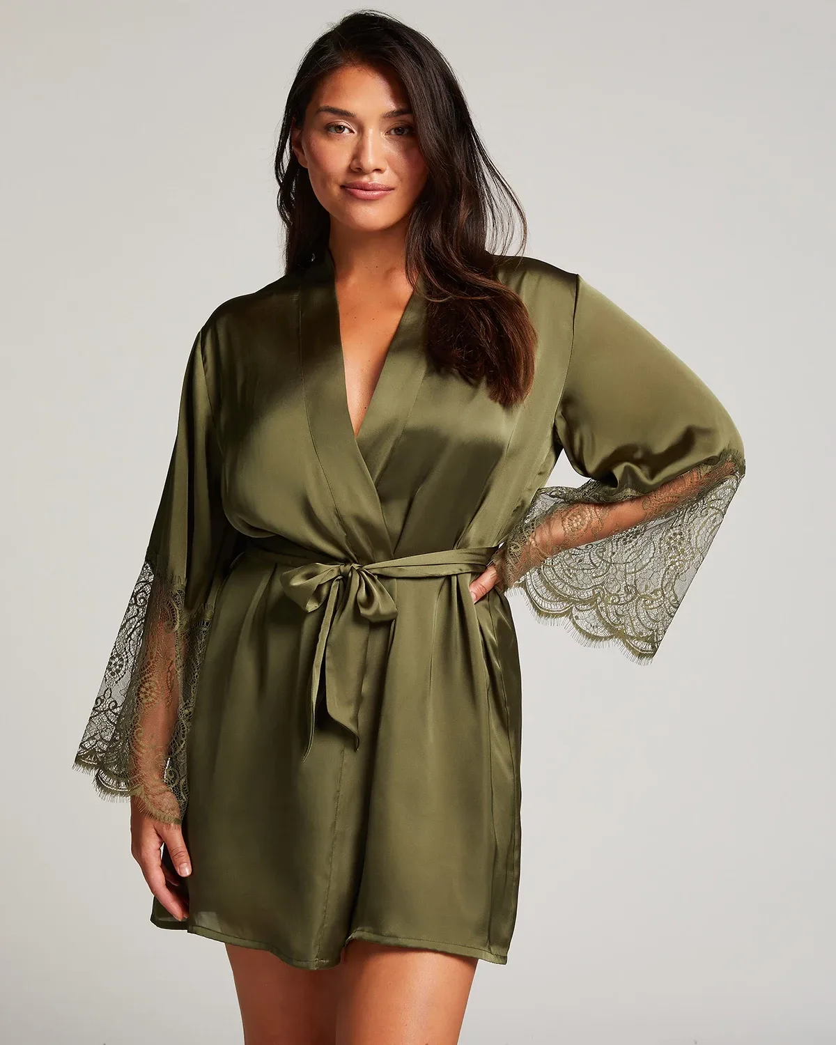 Green Satin Kimono