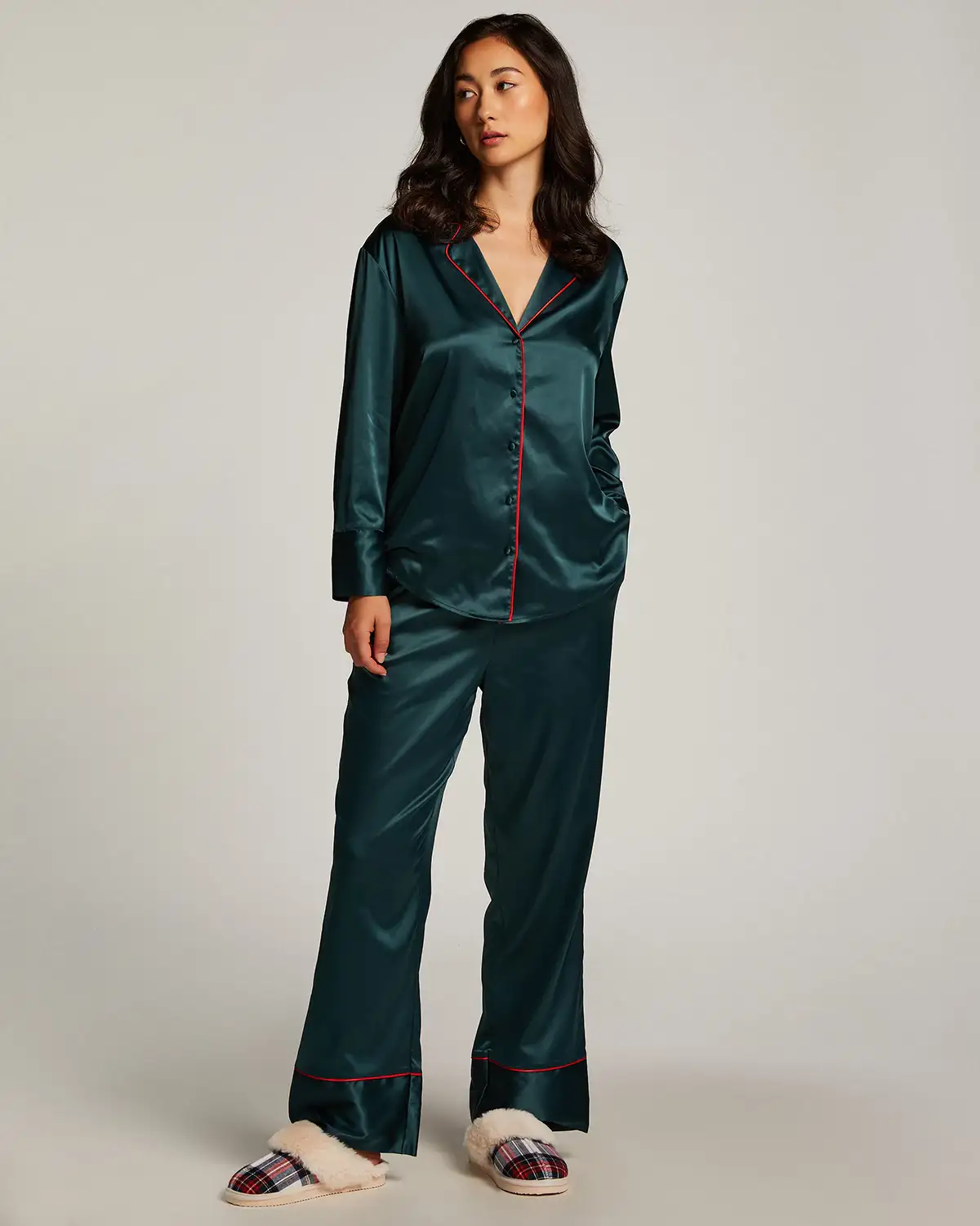 Green Satin Trousers