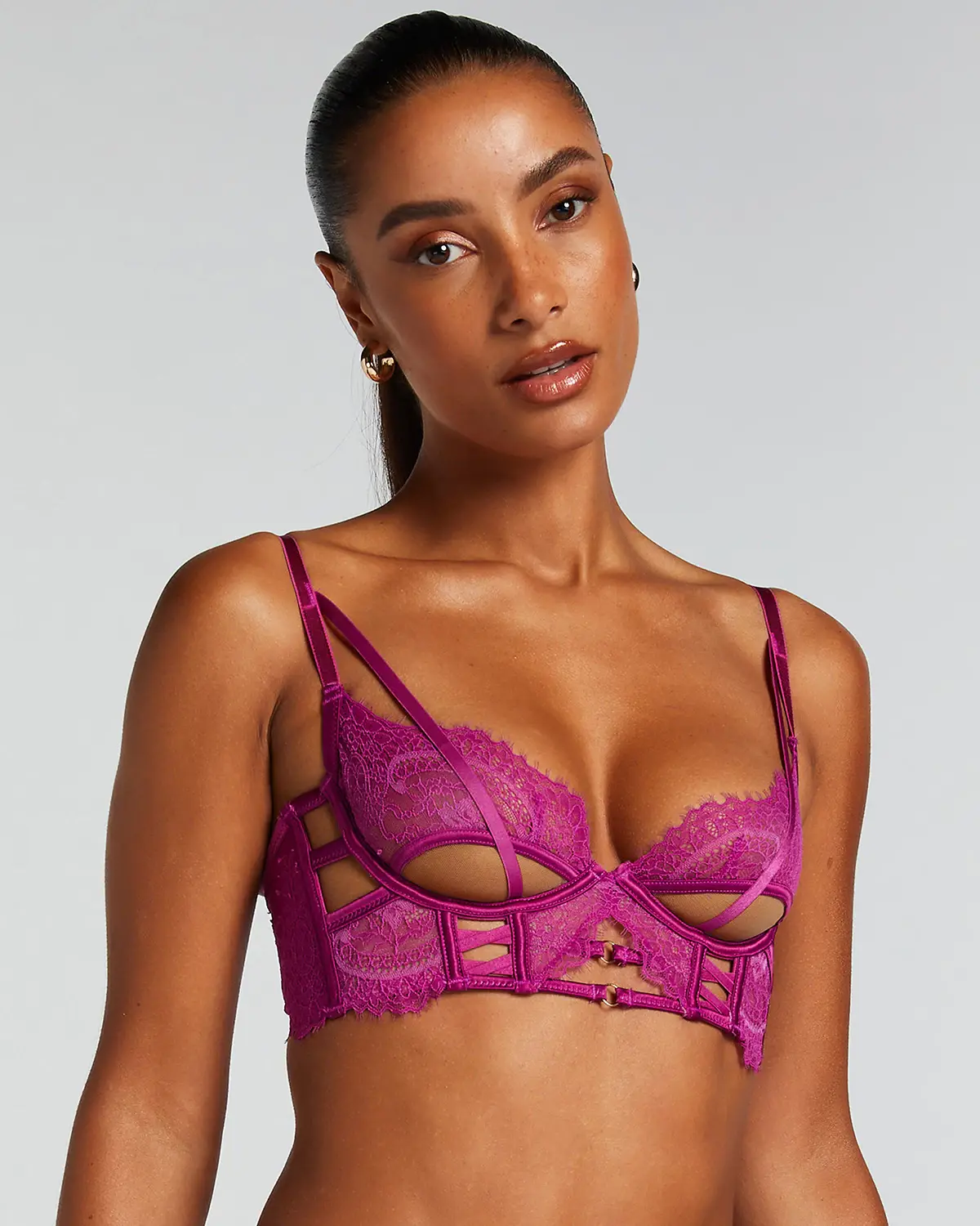 Purple Monet Non Padded Longline Underwired Bra