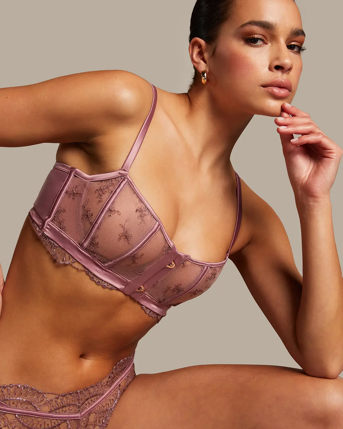 Red Christine non padded underwired bra