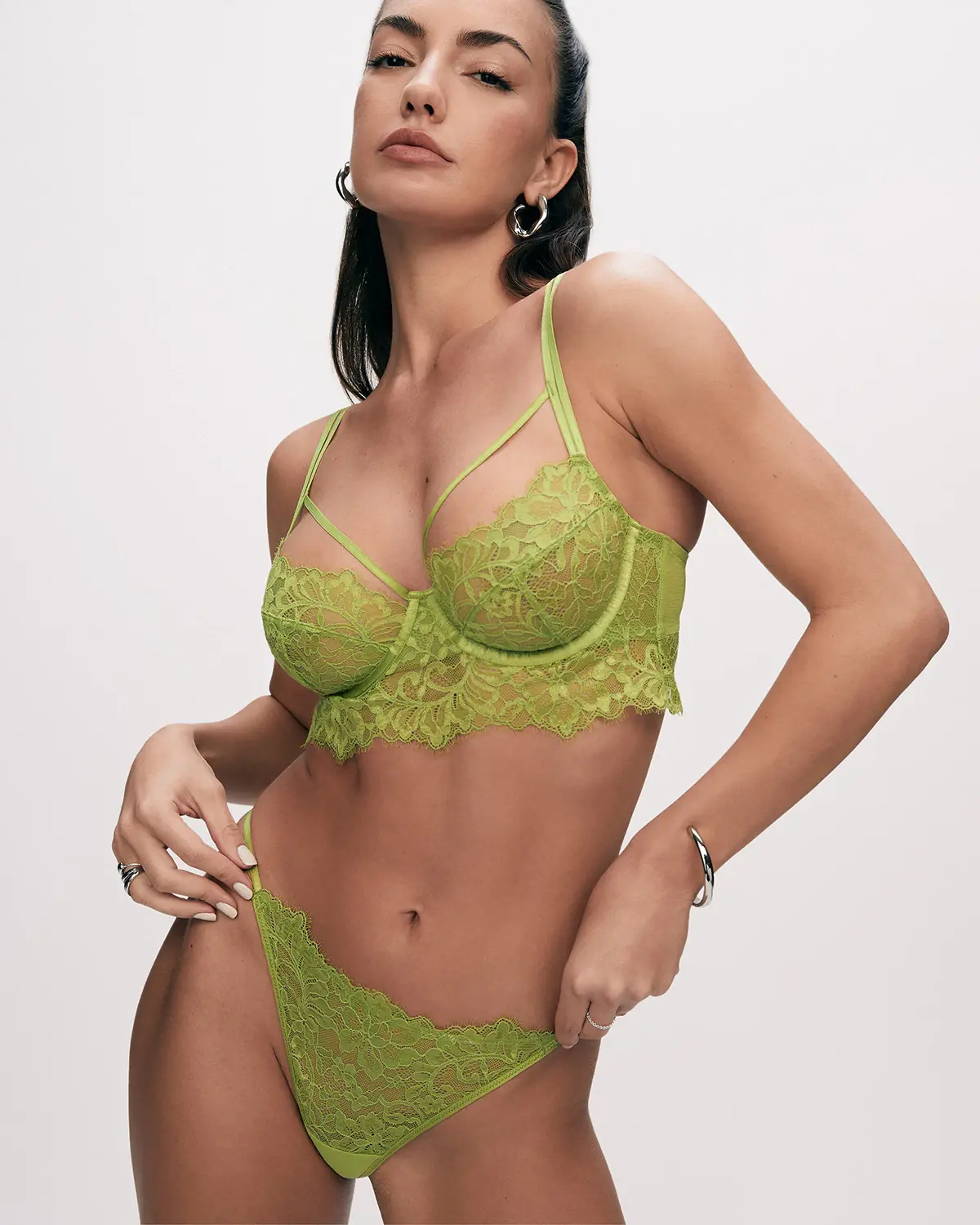 Green Isabella Non Padded Underwired Longline Bra