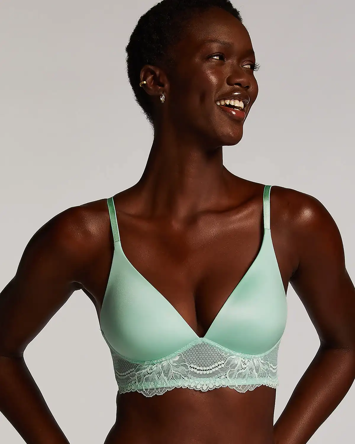 Green Leonie Padded Non Wired Bra