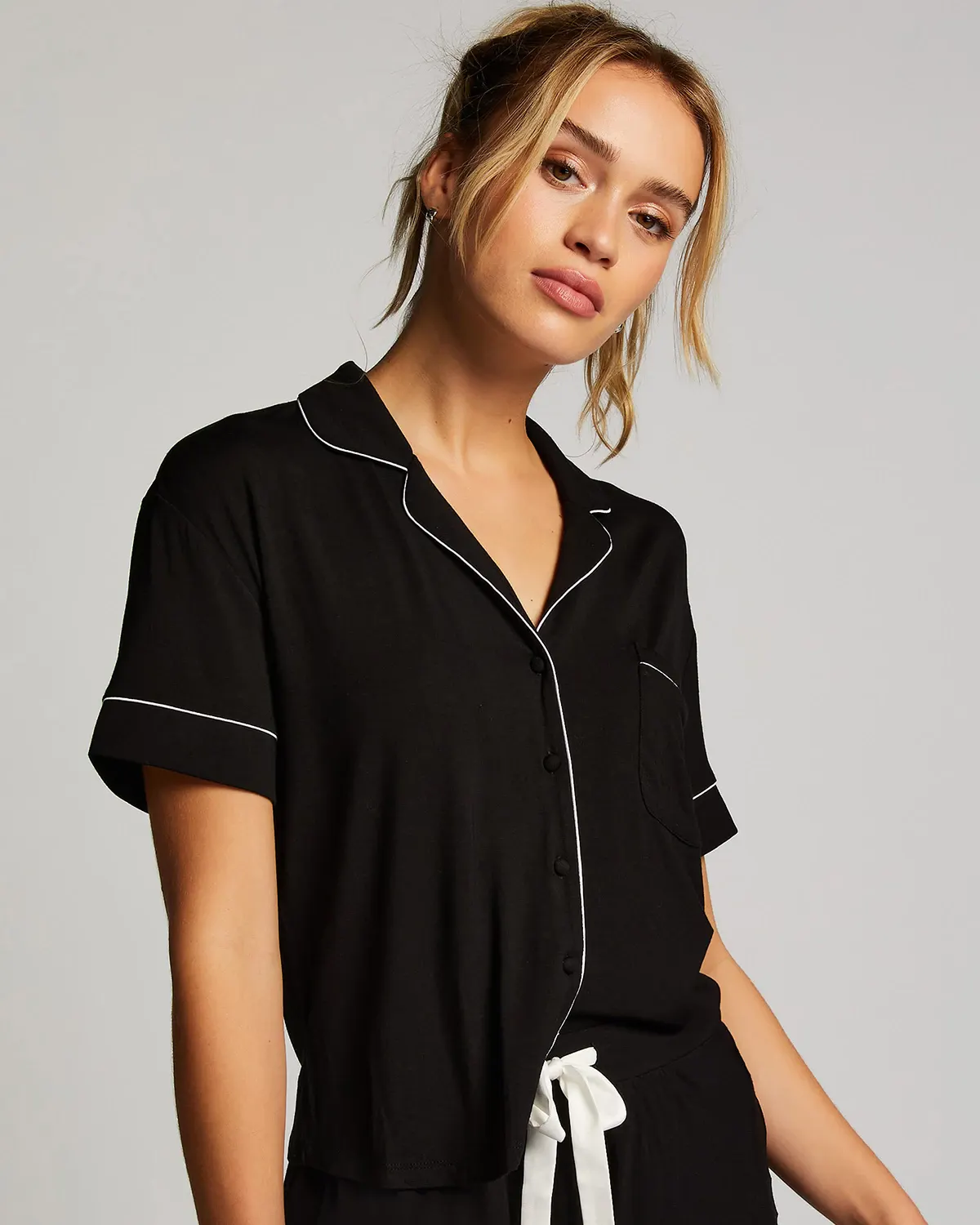 Black Essential Jersey Short Sleeved Jacket