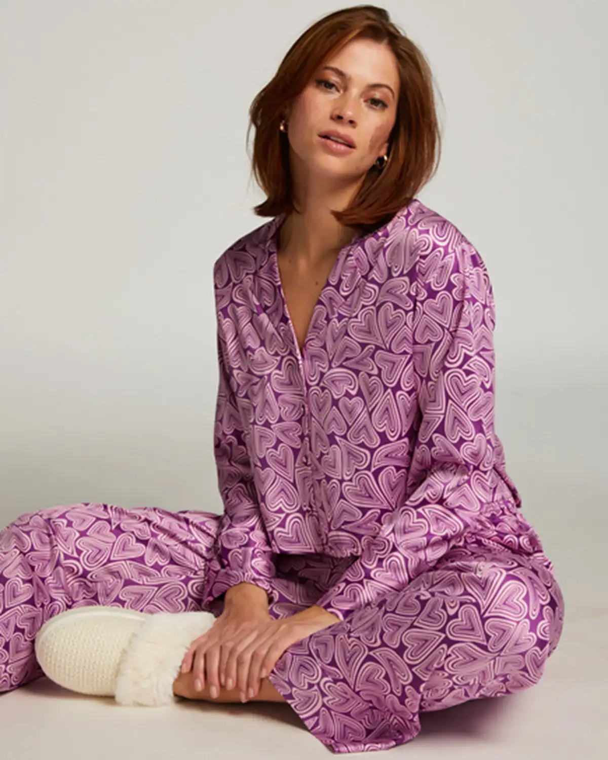 Purple Satin Long Sleeved Jacket