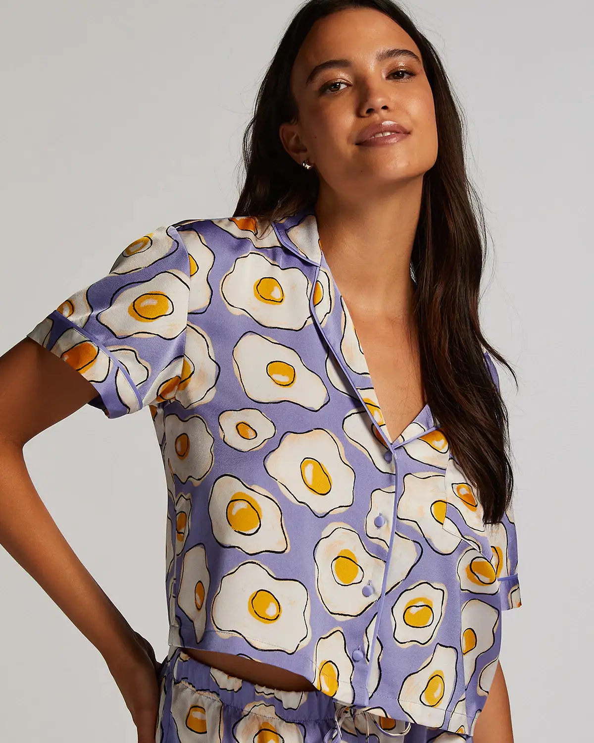 Purple Satin Short Sleeved Jacket