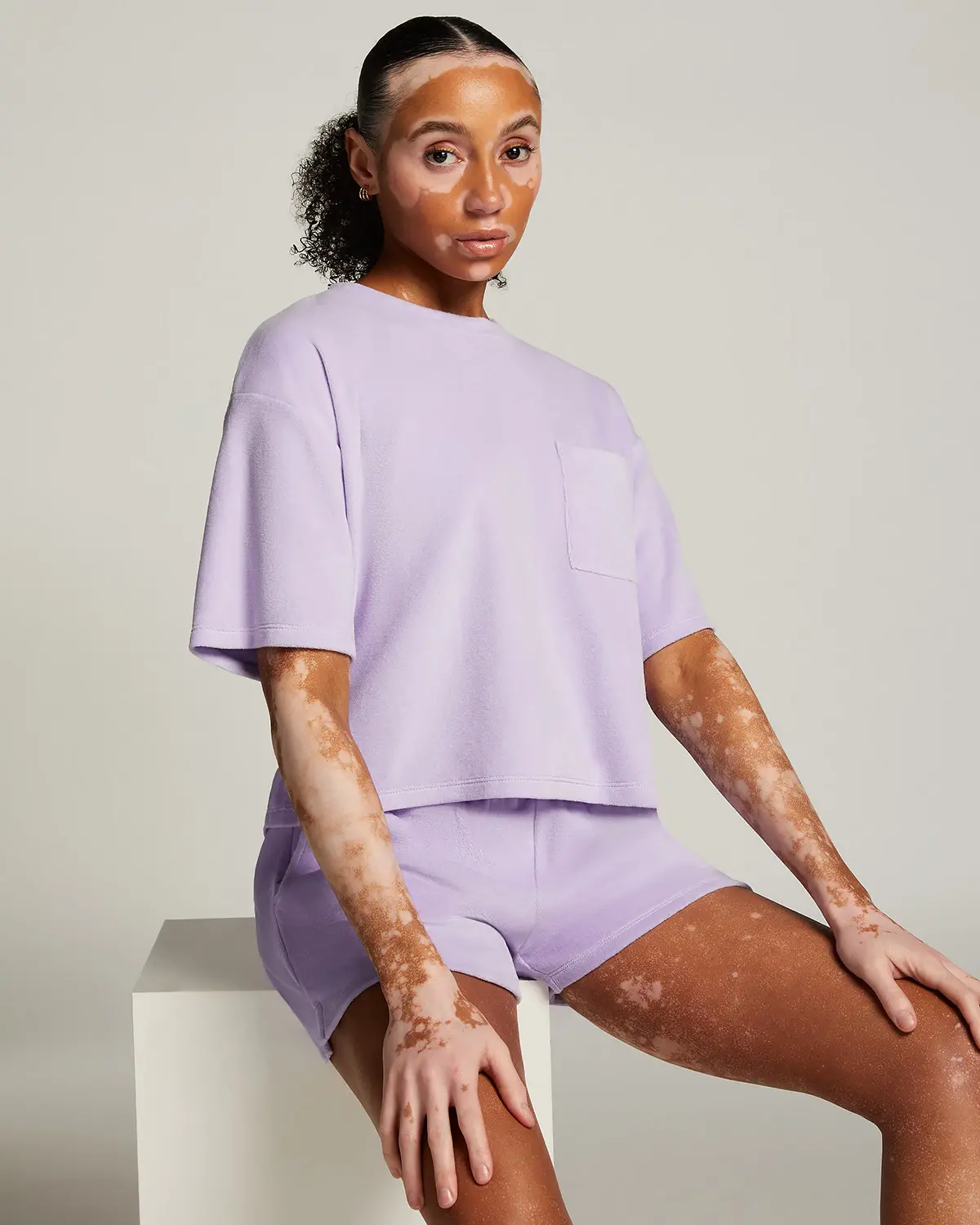 Purple Velvet Pocket shorts