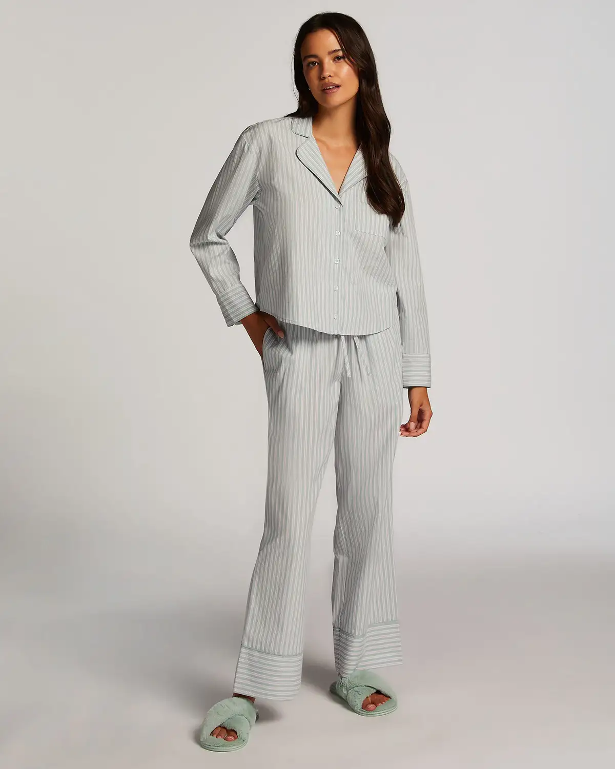 Green Stripy Pyjama Pants