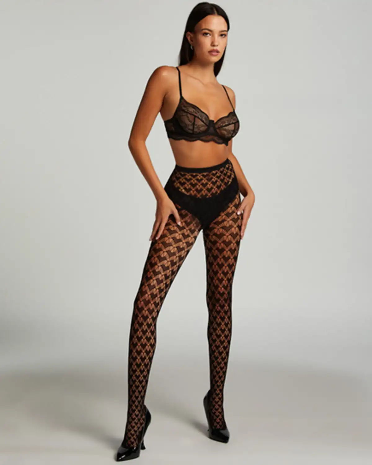 Black Tights Fishnet Hearts