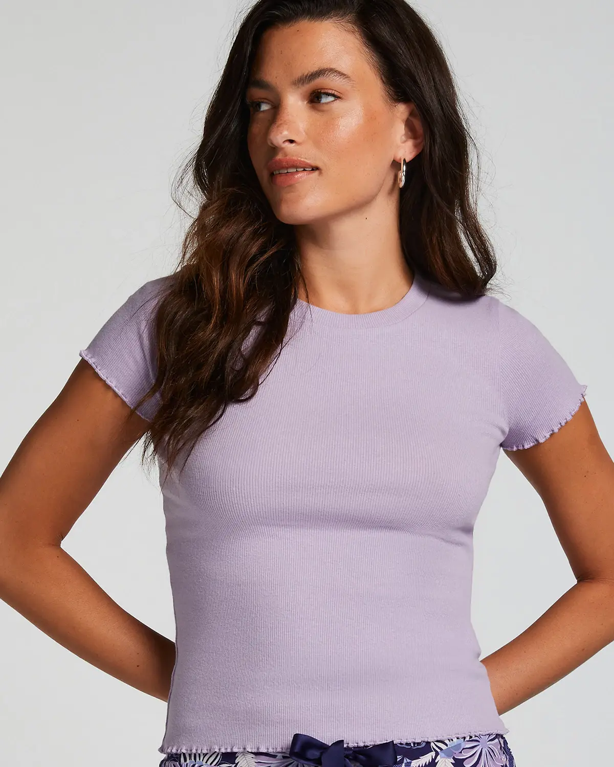 Purple Short Sleeve Cotton Shirt