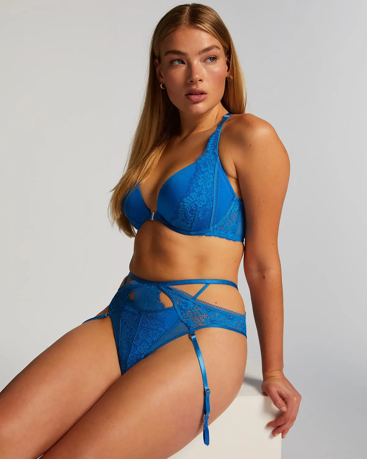 Blue Milaan Padded Underwired Push Up Bra