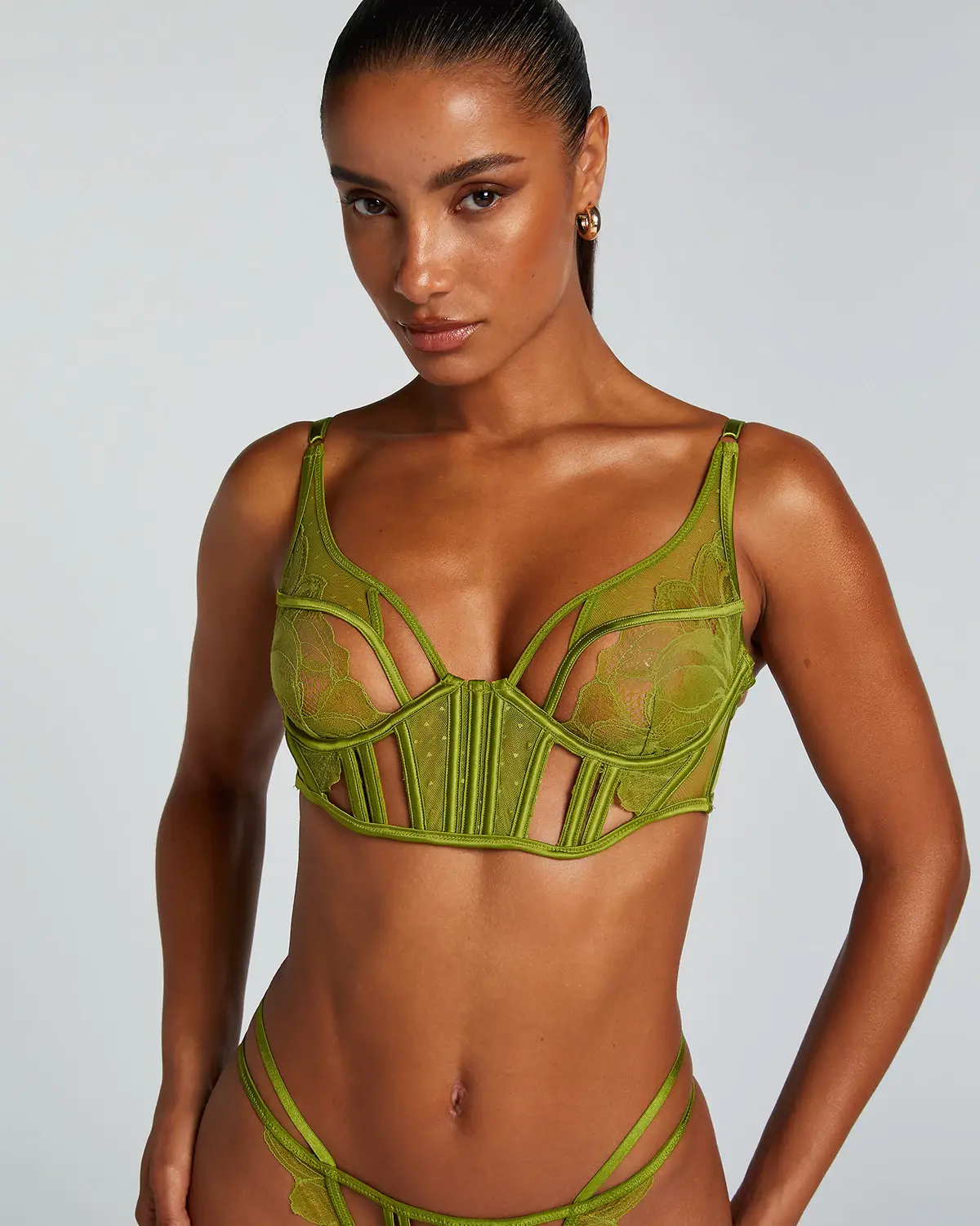 Green Billie Non-Padded Longline Underwired Bra