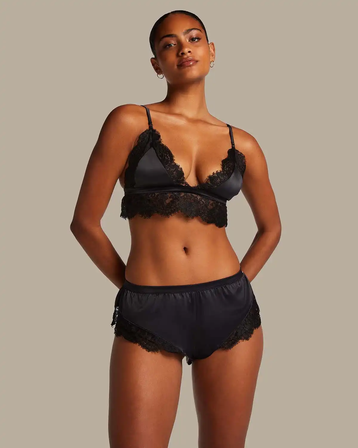 Black Valerie Lace French Knicker