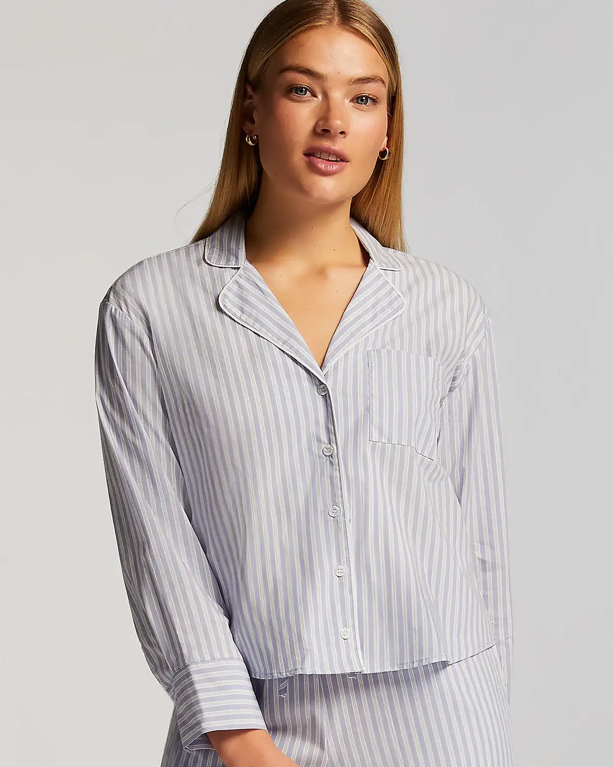 Blue Long Sleeve Cotton Jacket