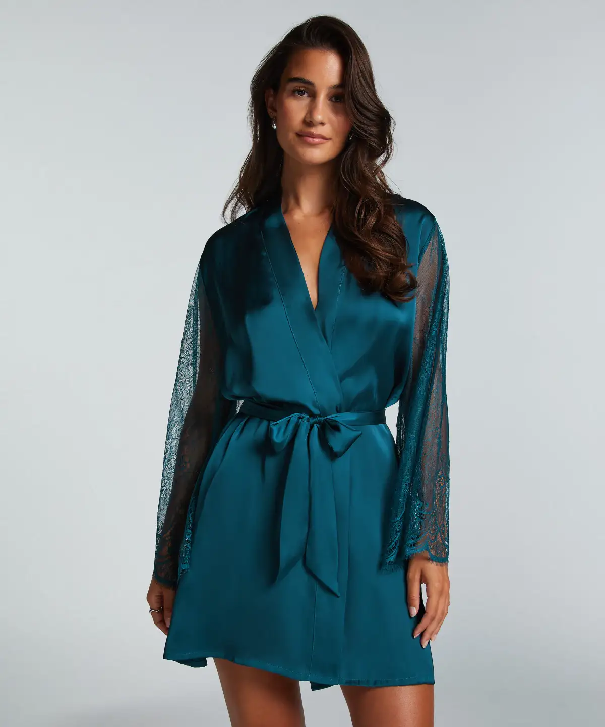 Blue Satin Kimono