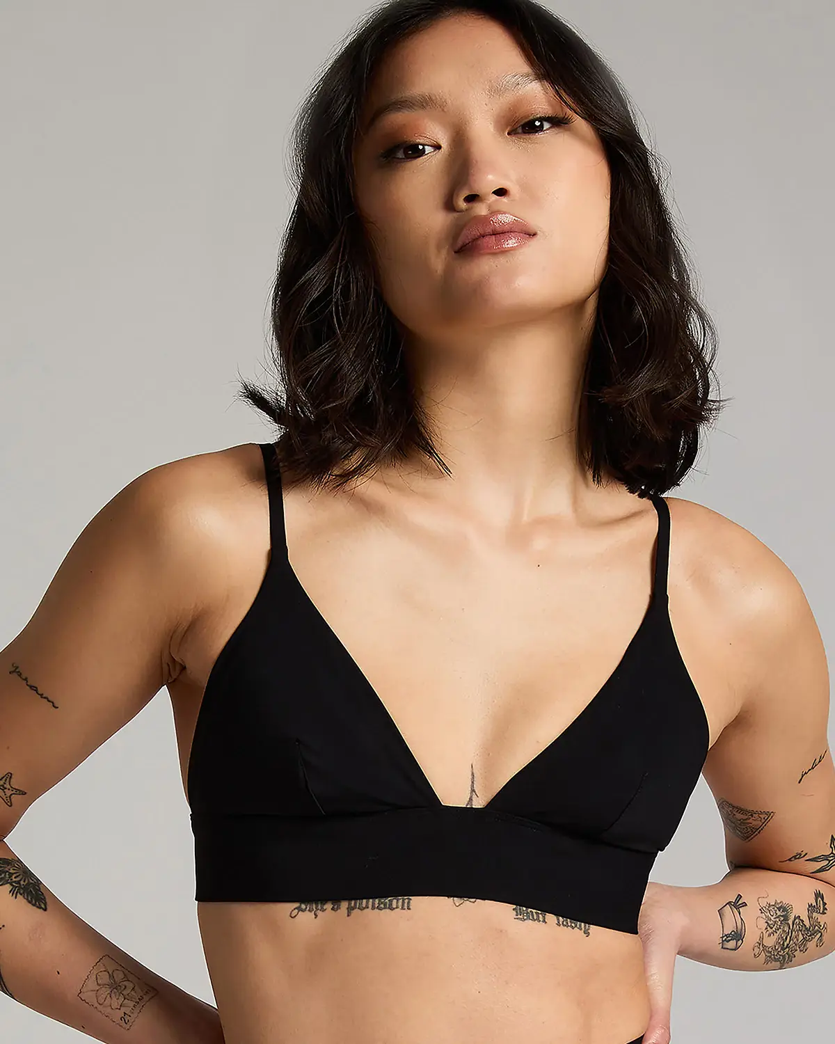 Black Smooth Triangle Bralette