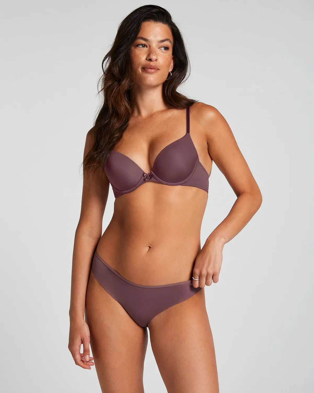 Purple Invisible Lace Back Brazilian