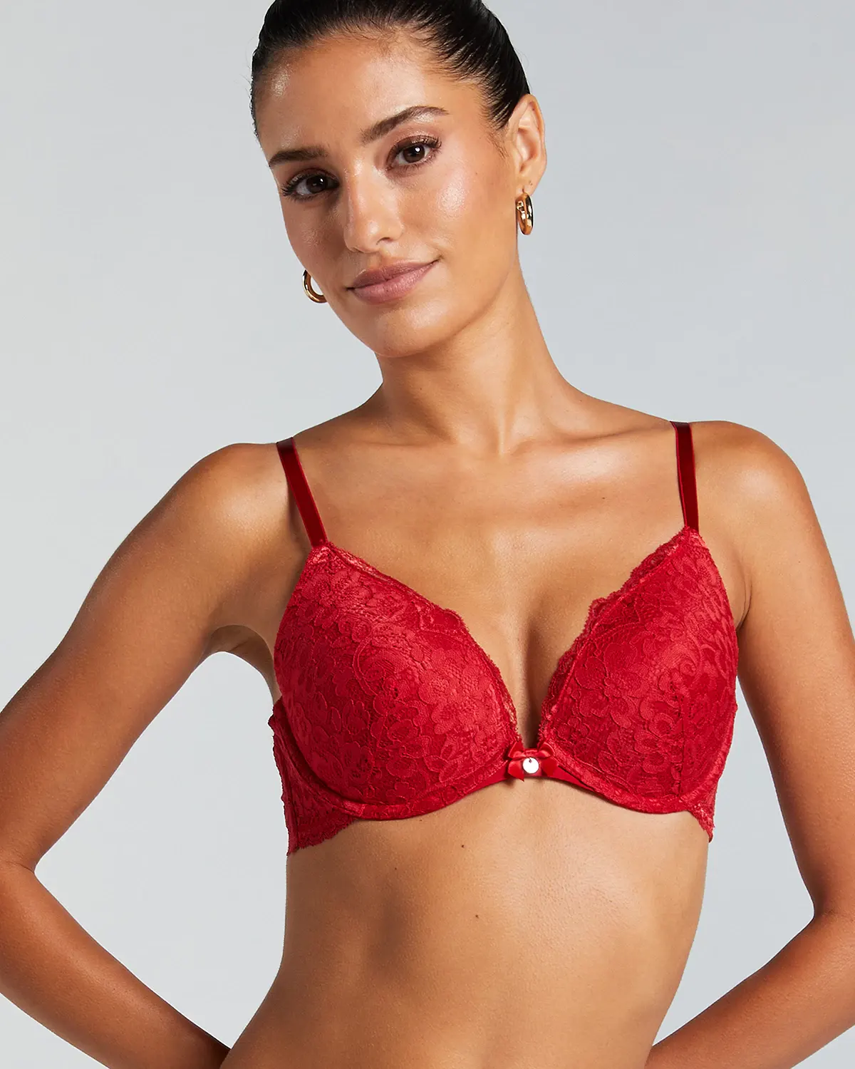 Red Marine Padded Push-Up Underwired Bra