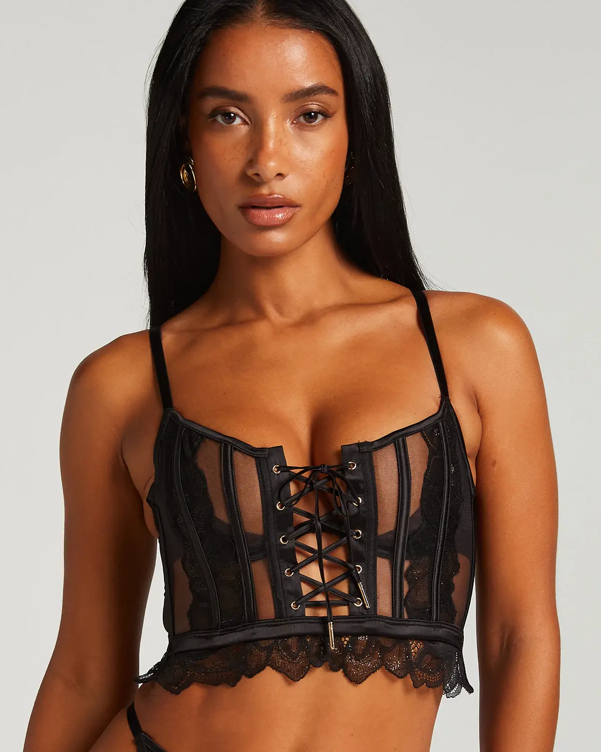 Black Cierra Non-Padded Underwired Longline Bra