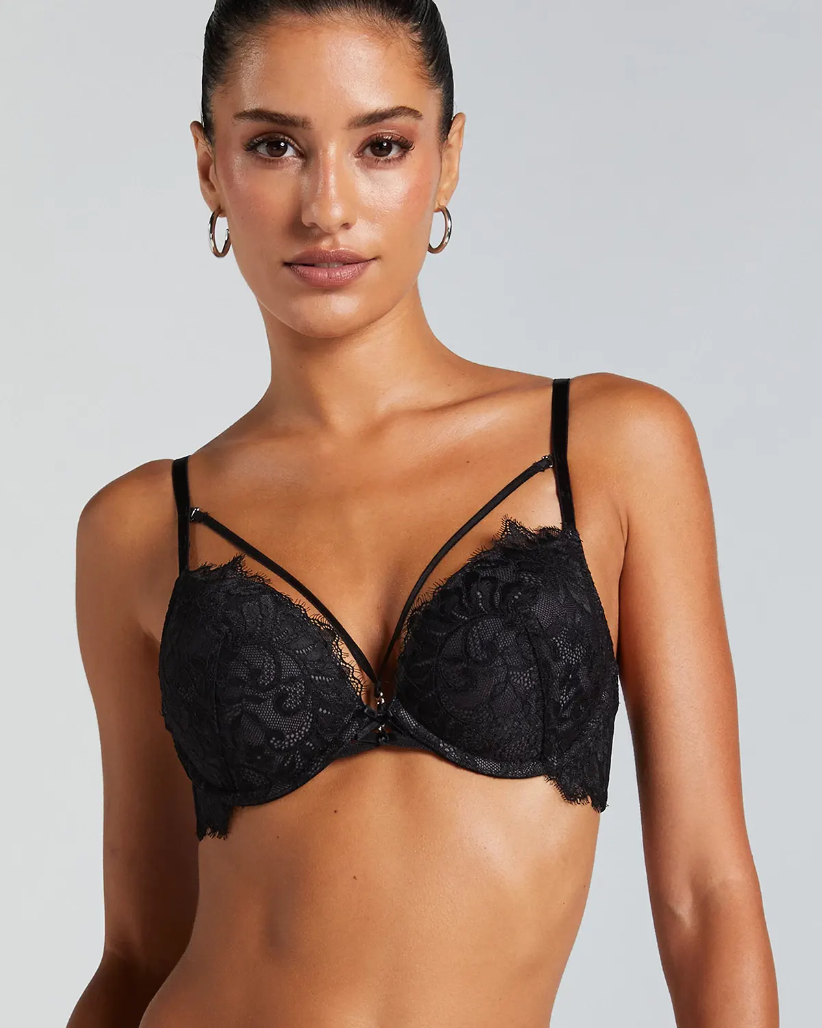 Black Char Padded Underwired Maximizer Bra