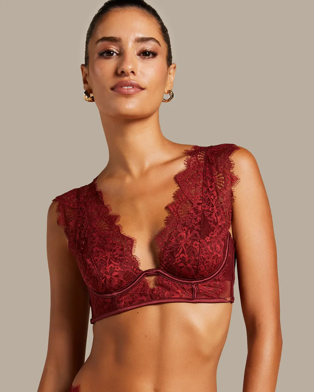 Red Zoe Non-Padded Underwired Longline Bra