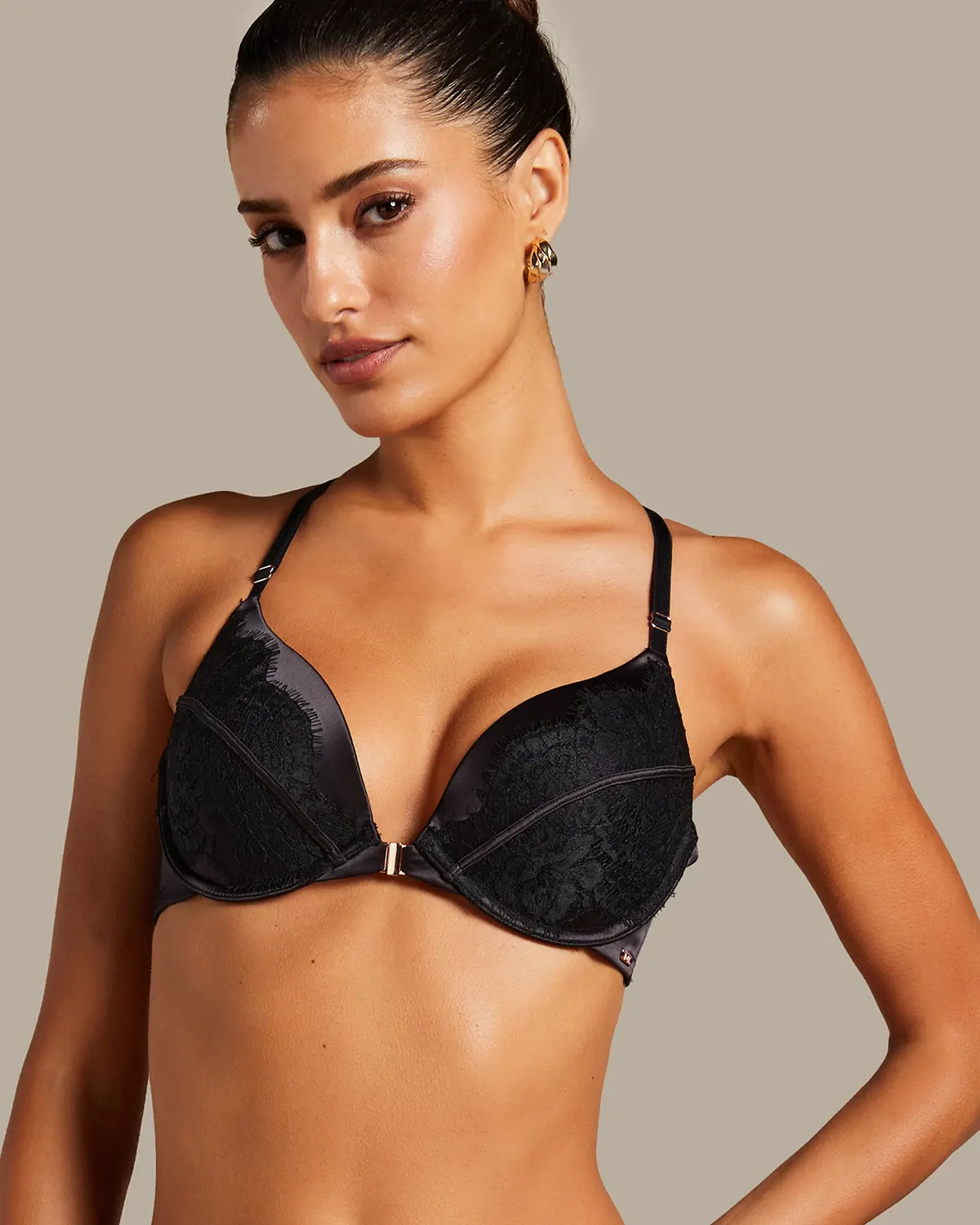 Black Chalice Padded Push-Up Underwired Bra