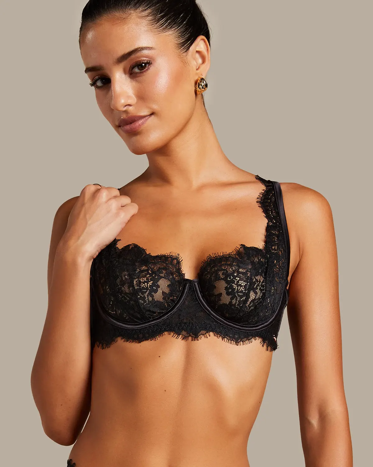 Black Chalice Non-Padded Underwired Bra