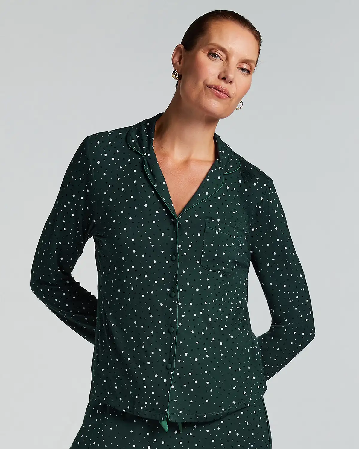 Green Essential Jersey Long-Sleeved Jacket