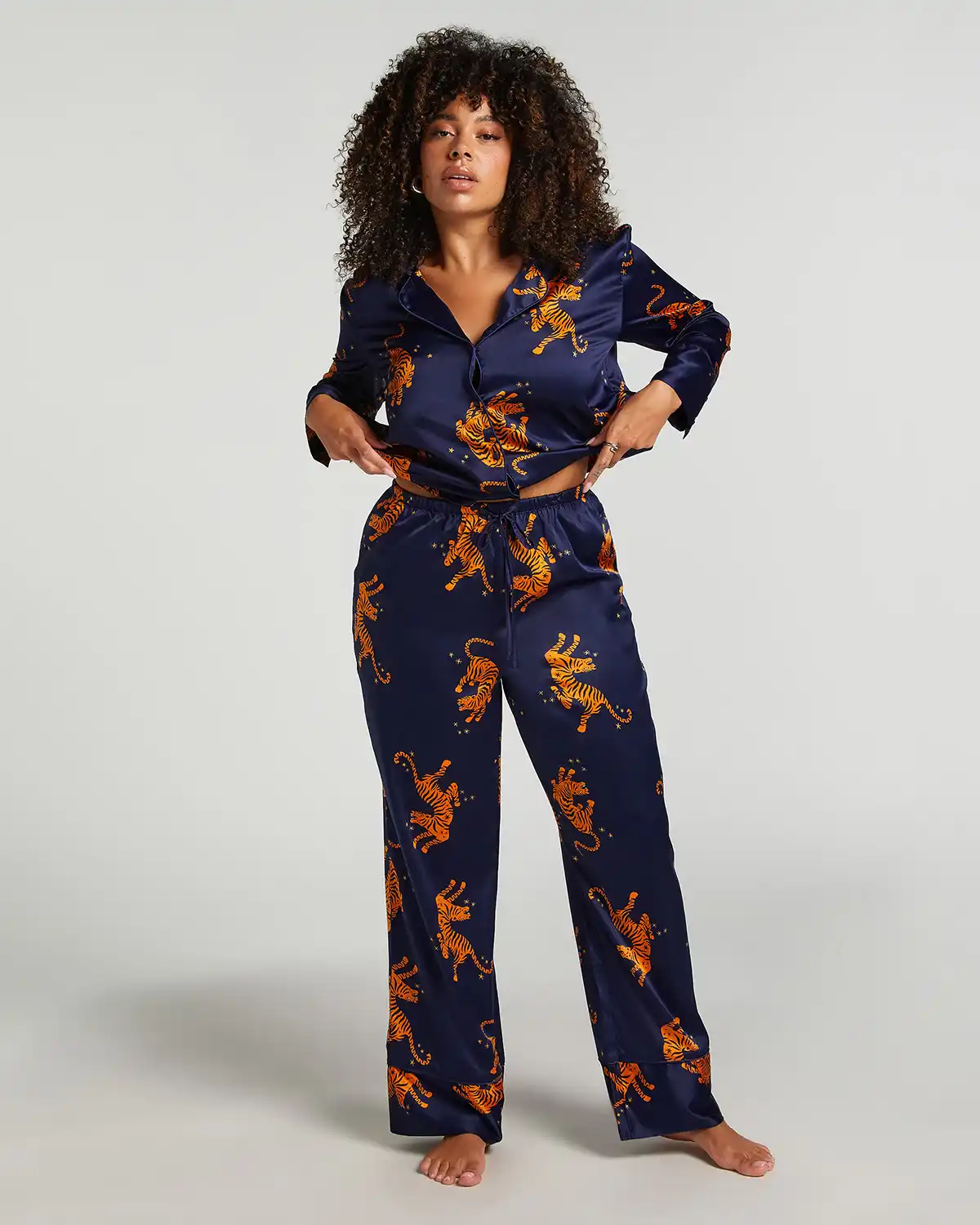 Blue Satin Trousers