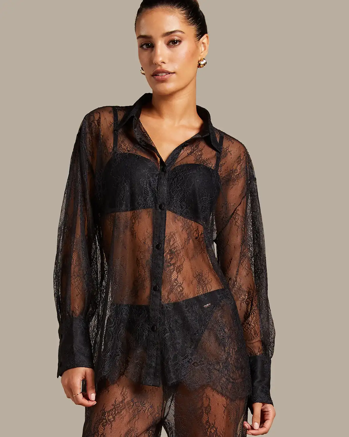Black Camille Lace Top