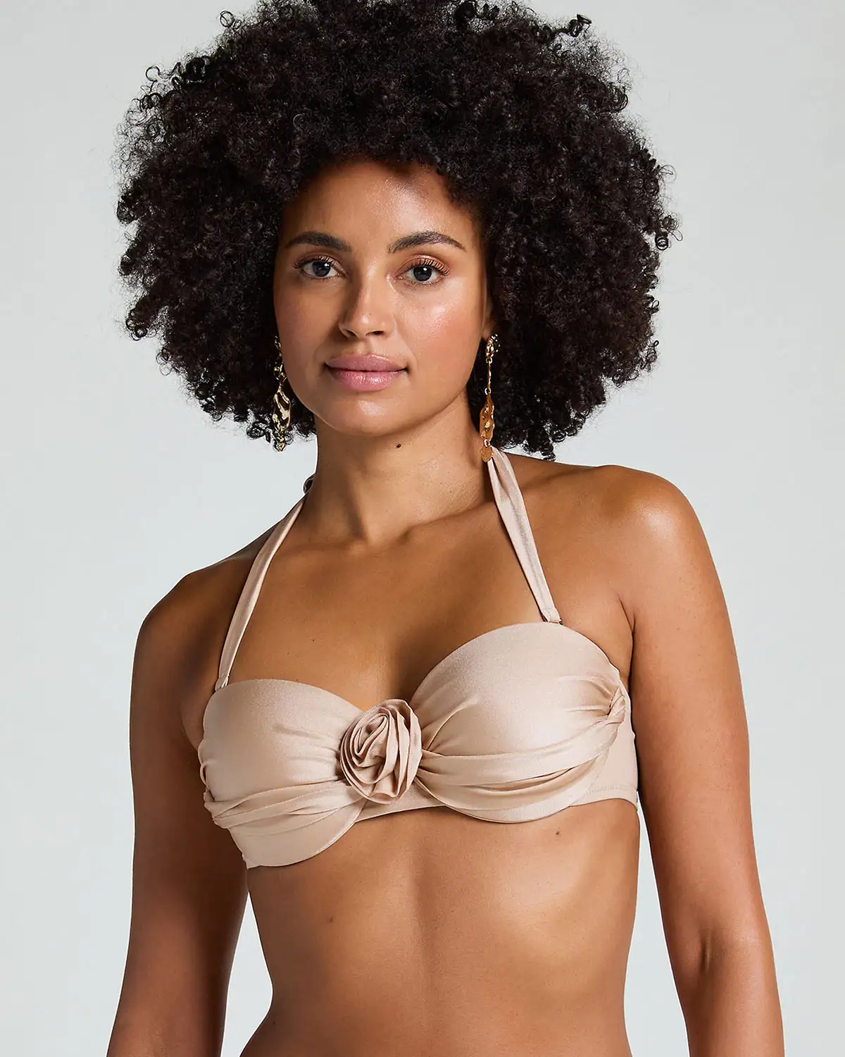Beige Lima Bandeau Bikini Top