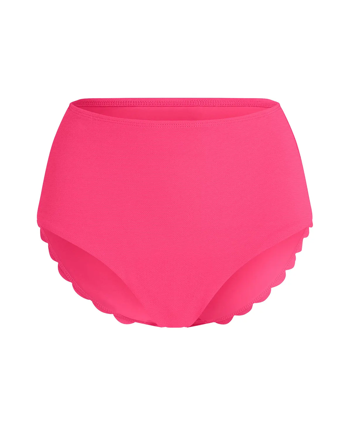 Pink Scallop High Waist Rio Bikini Bottom