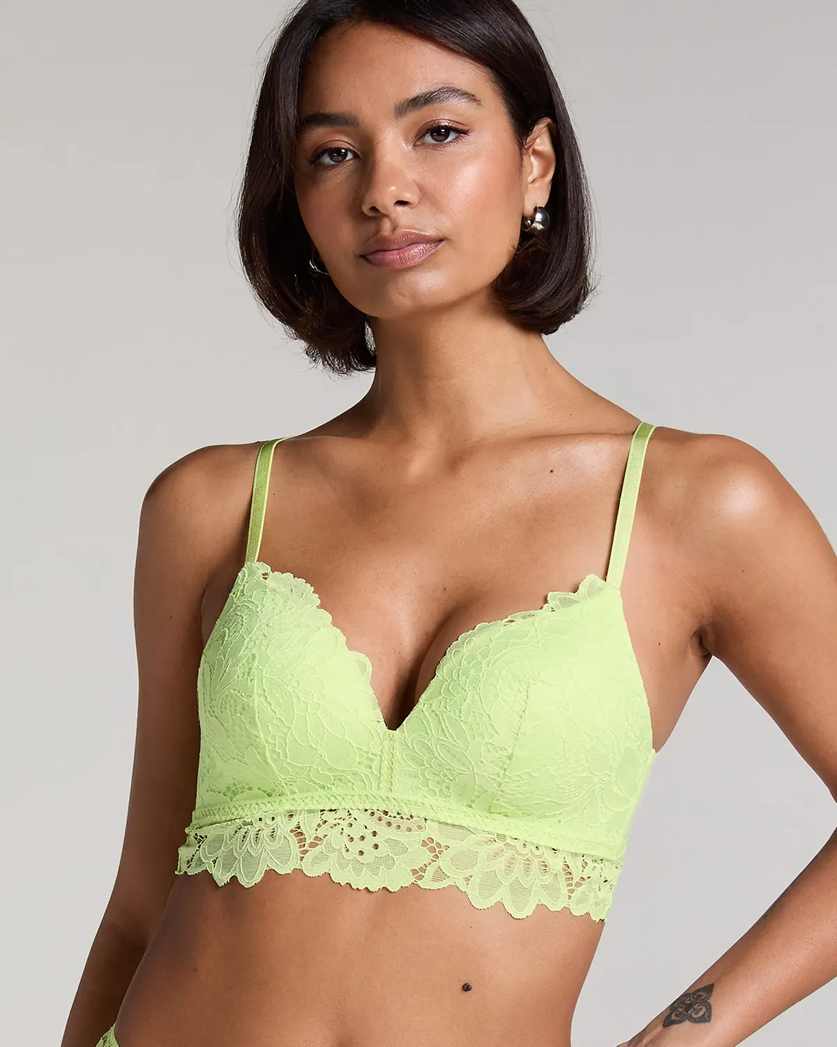 Yellow Shiloh Padded Non-wired Longline Bra