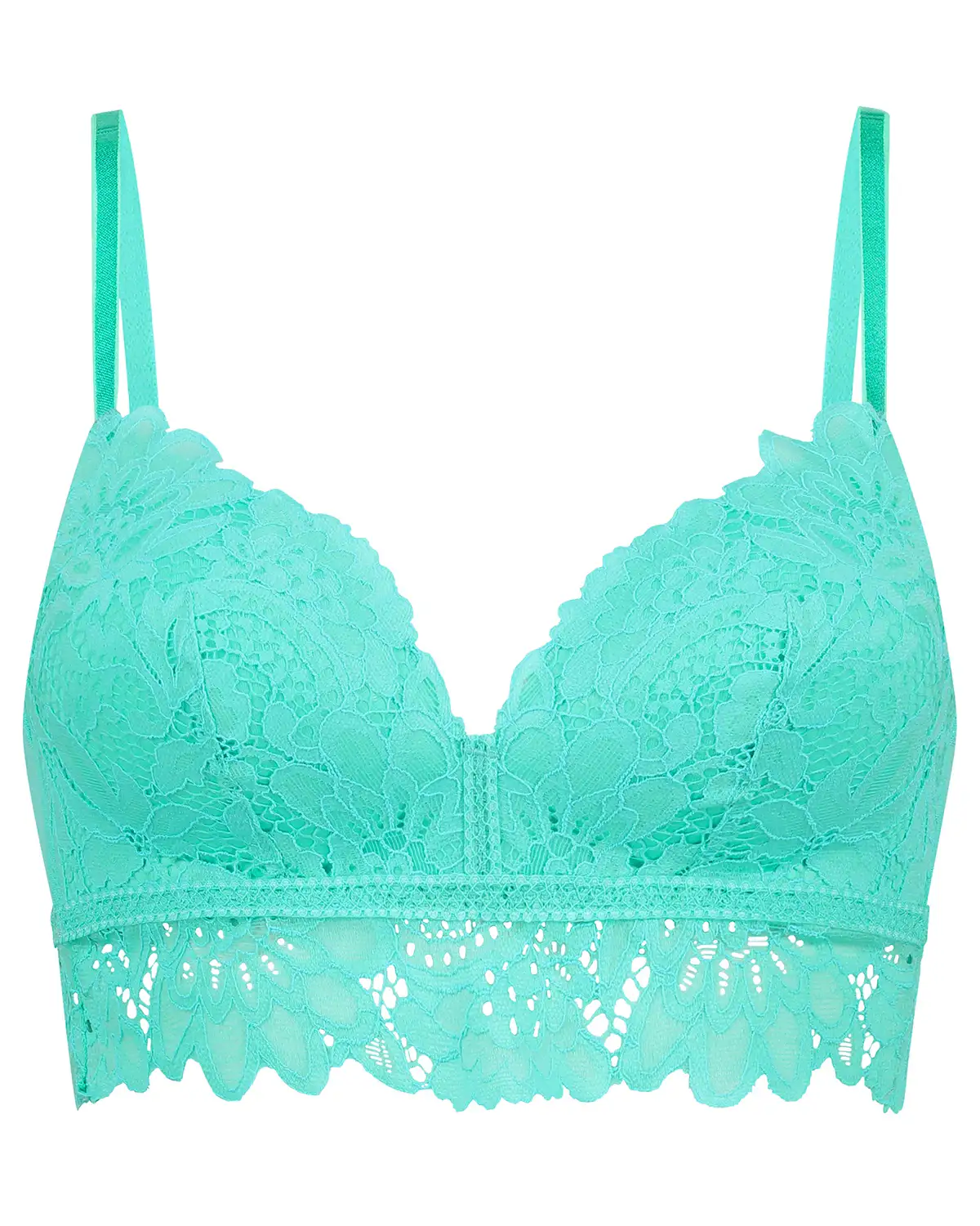 Green Shiloh Padded Non-wired Longline Bra