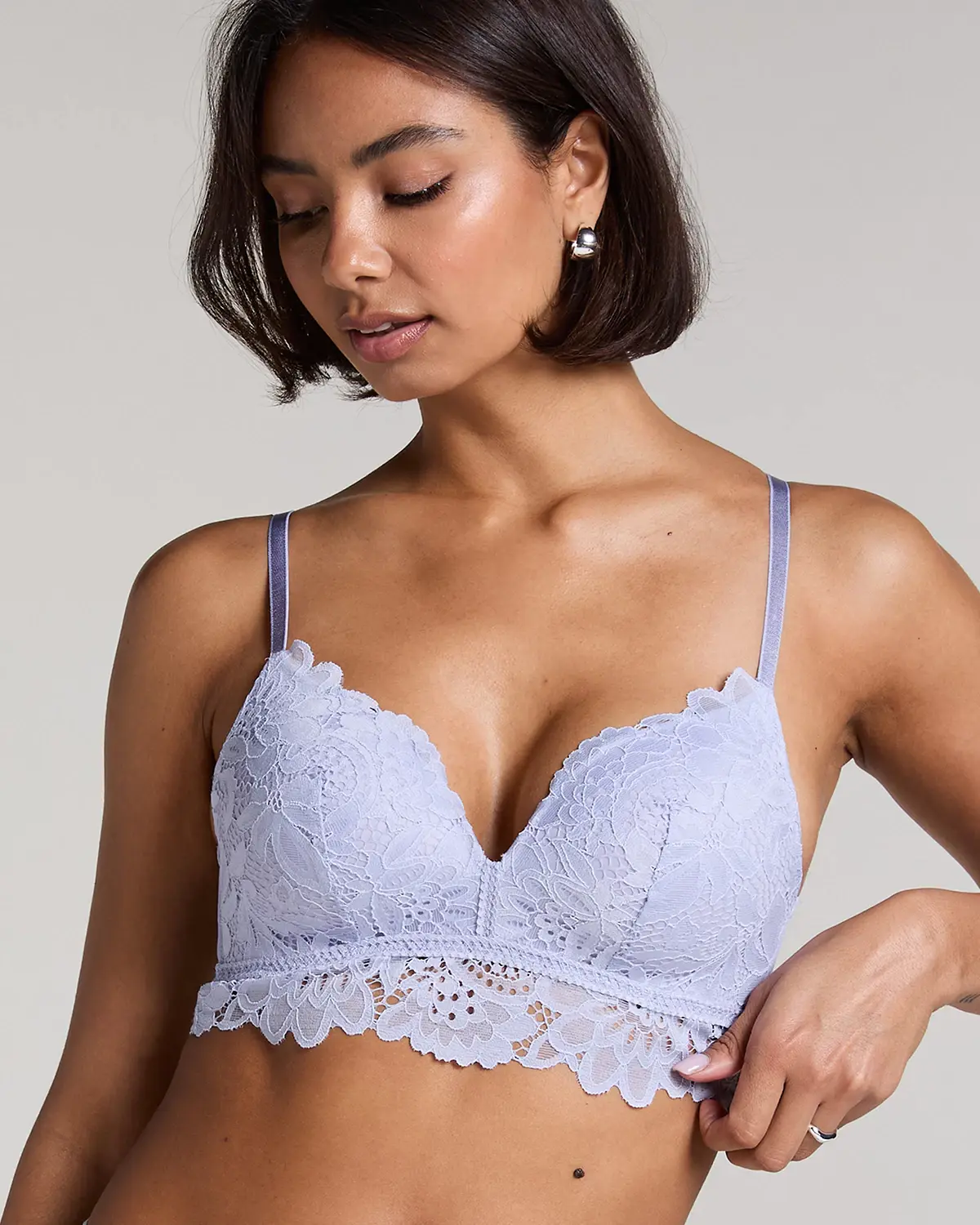 Purple Shiloh Padded Non-wired Longline Bra