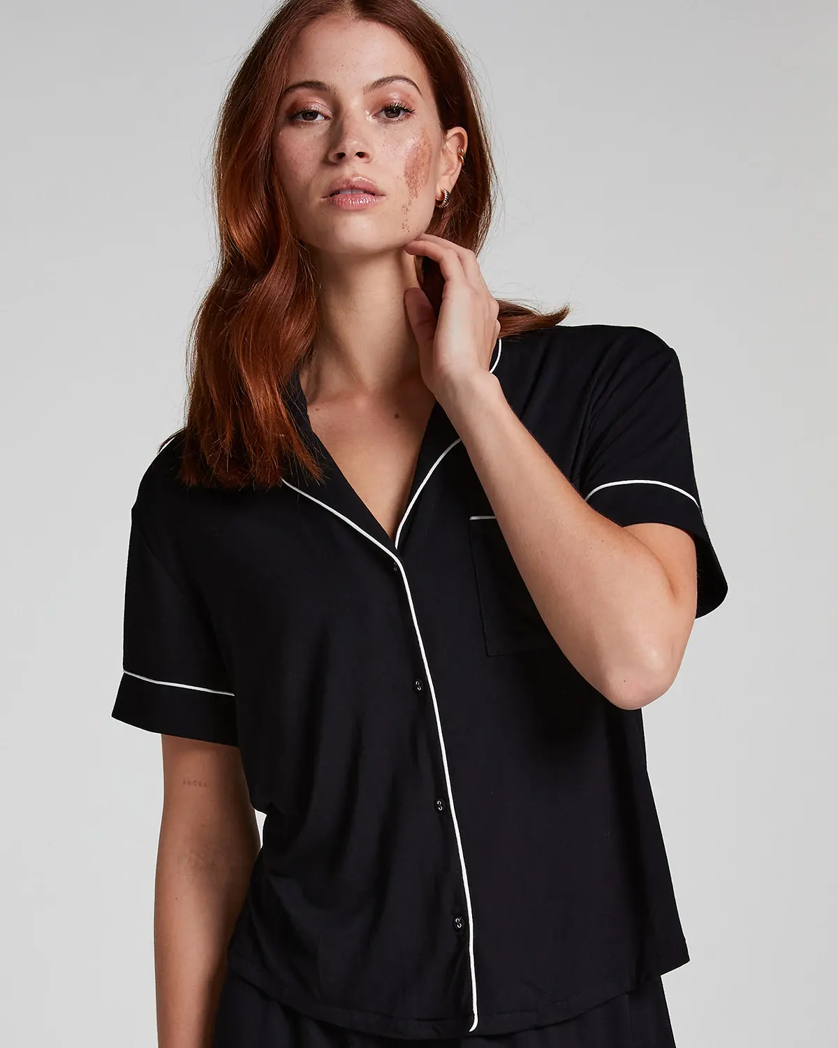 Black Essential Jersey Short-Sleeved Jacket
