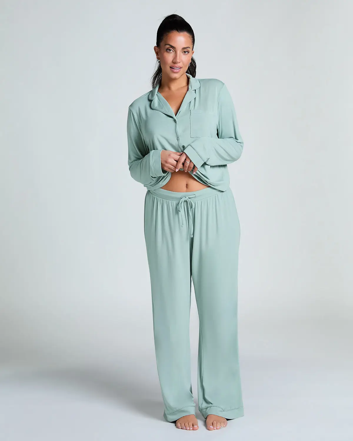 Green Essential Jersey Pants