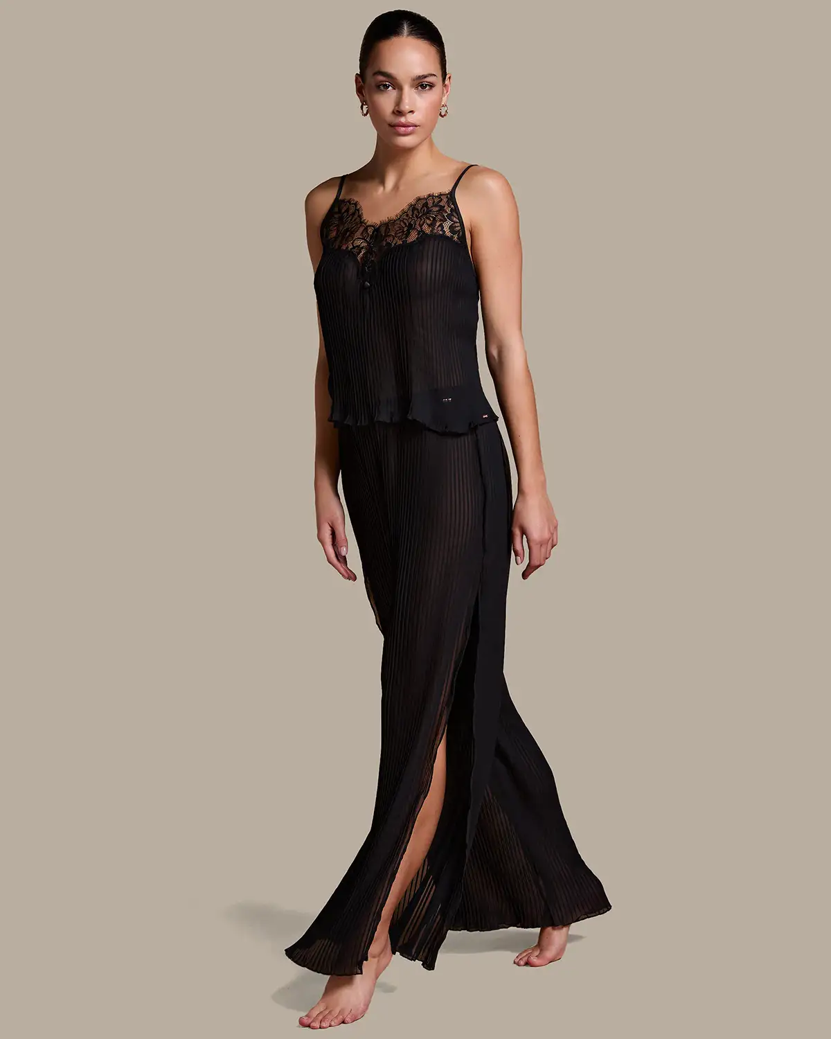 Black Plisse Pants