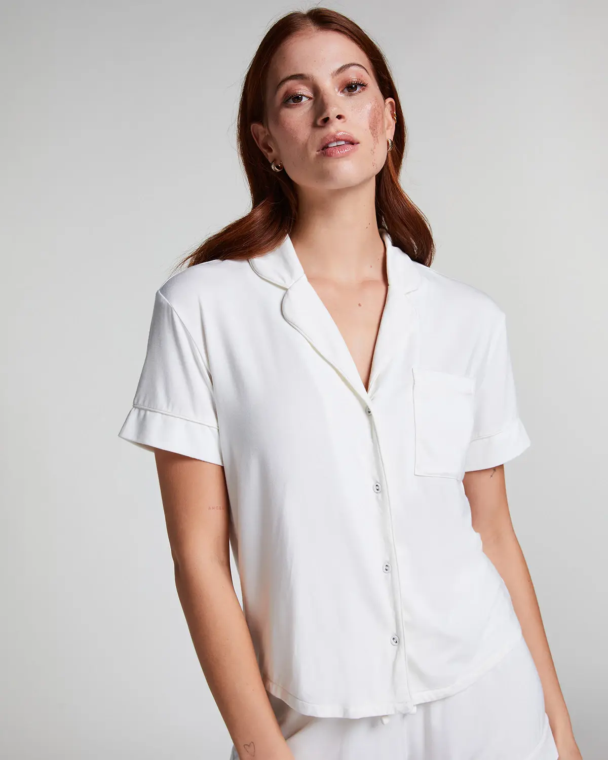 White Essential Jersey Short-Sleeved Jacket
