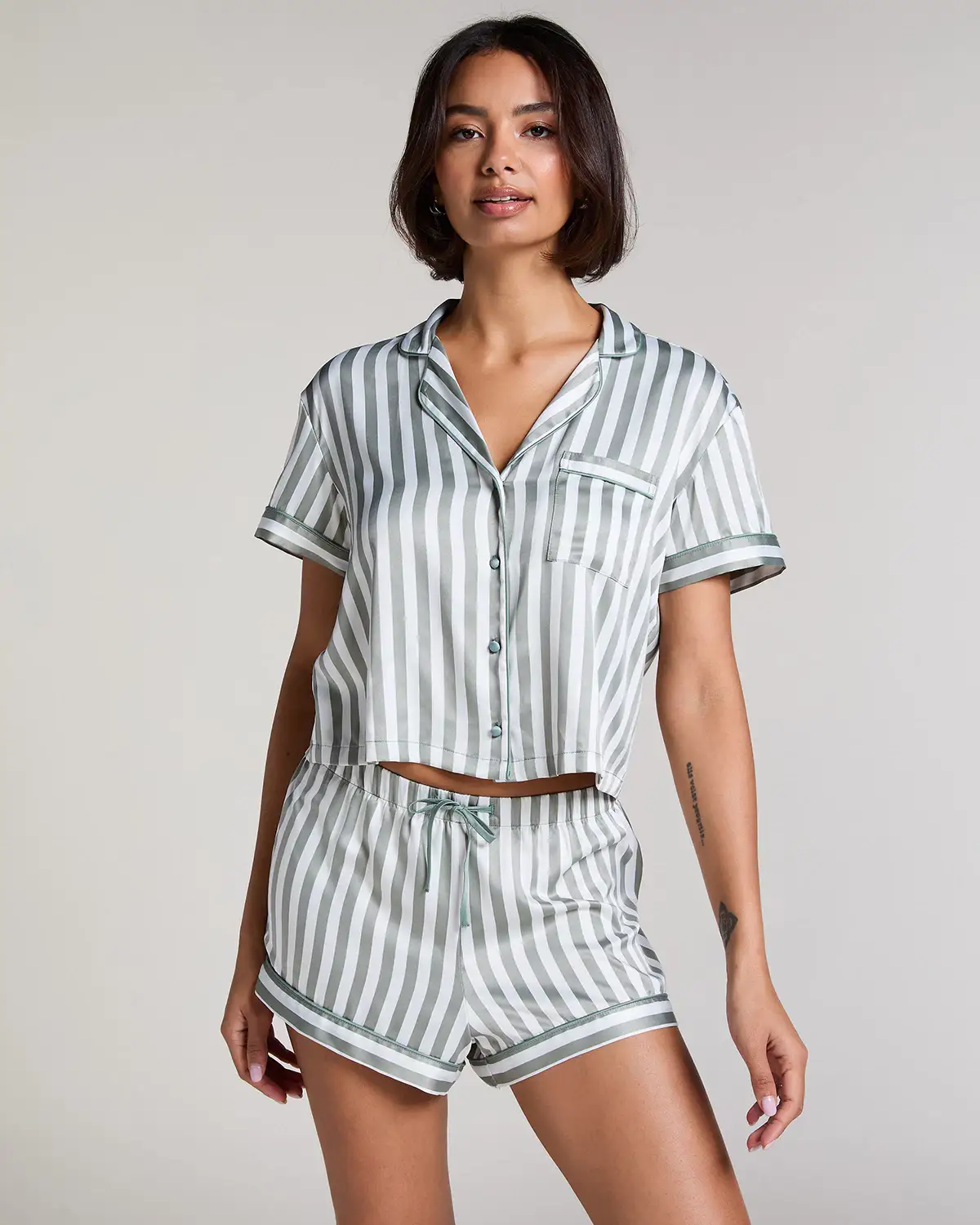 Green Satin Pyjama Set