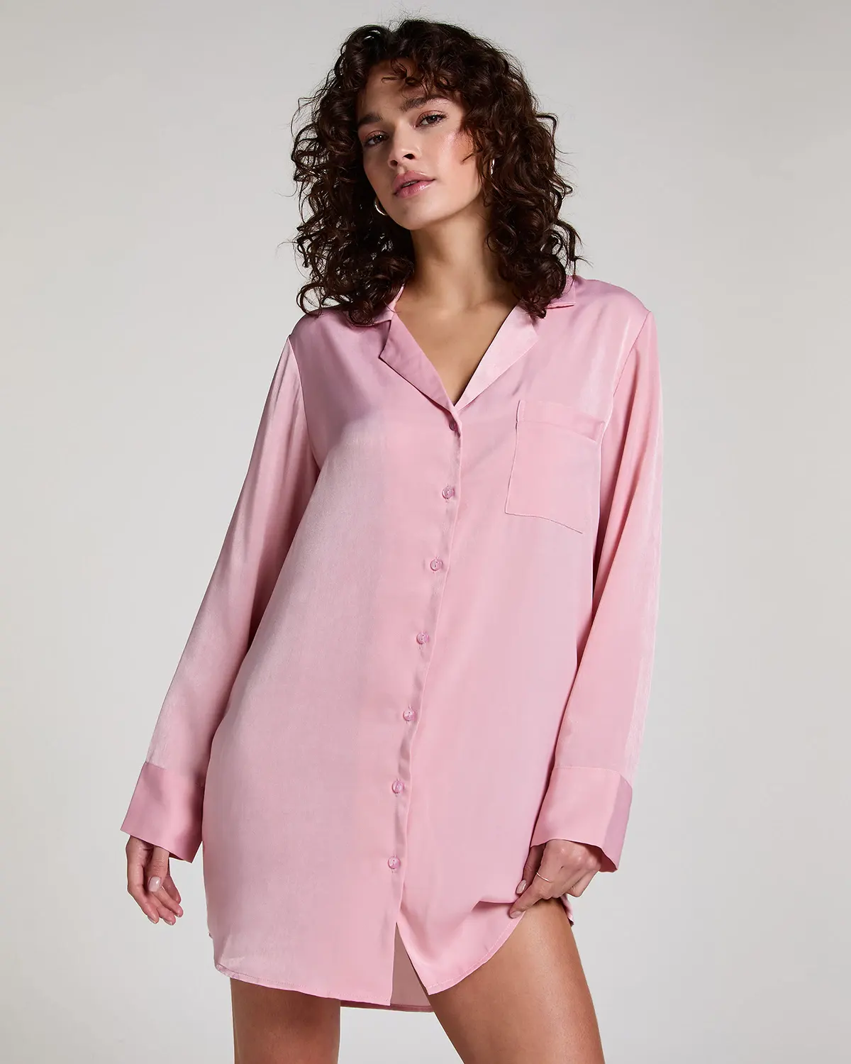 Pink Satin Nightshirt