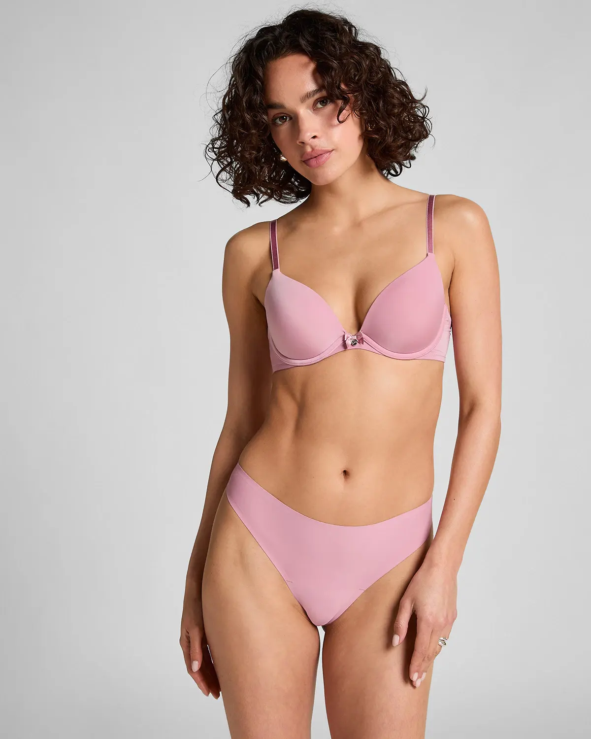 Pink Lace Back Invisible Thong