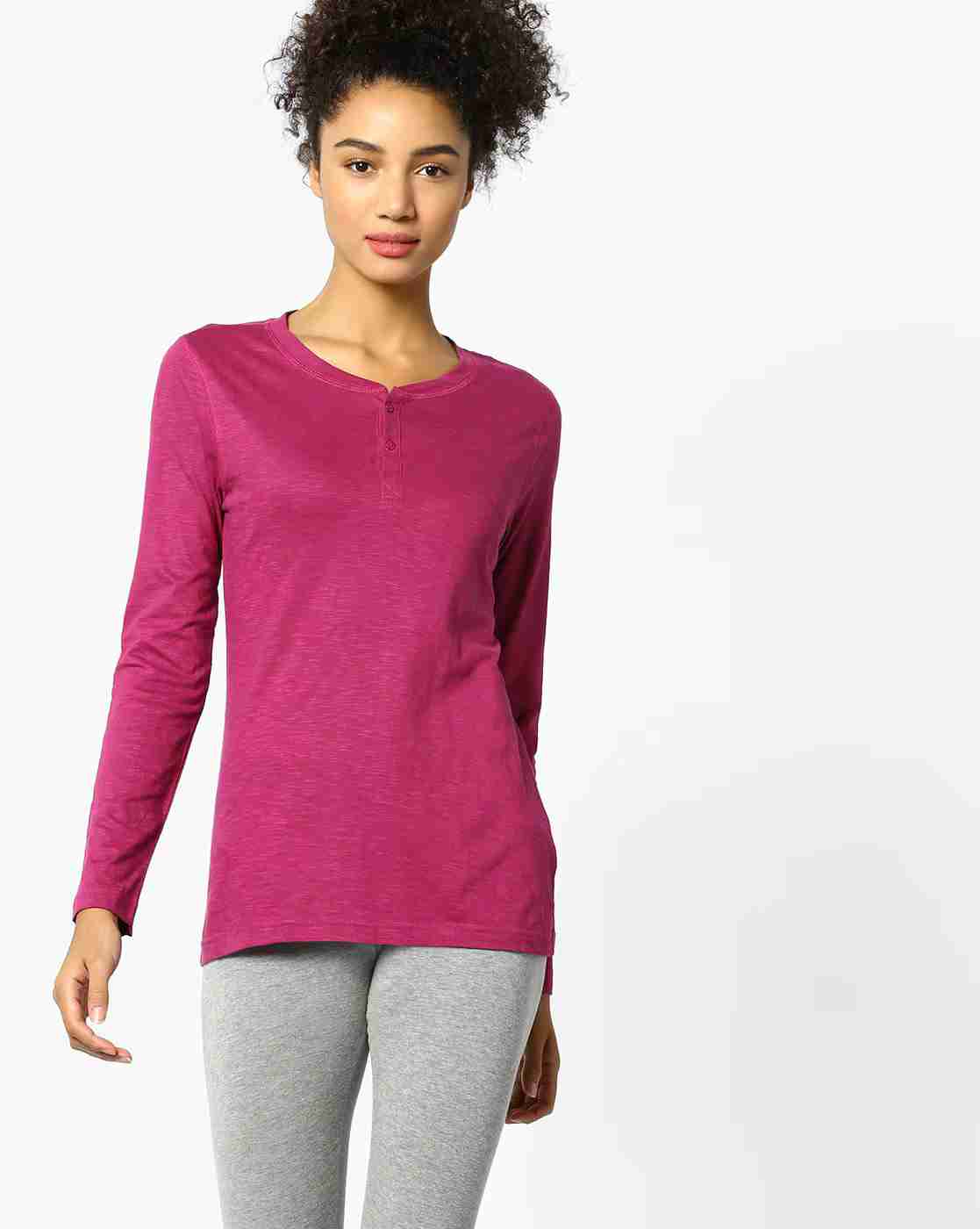 Heathered Henley T-shirt